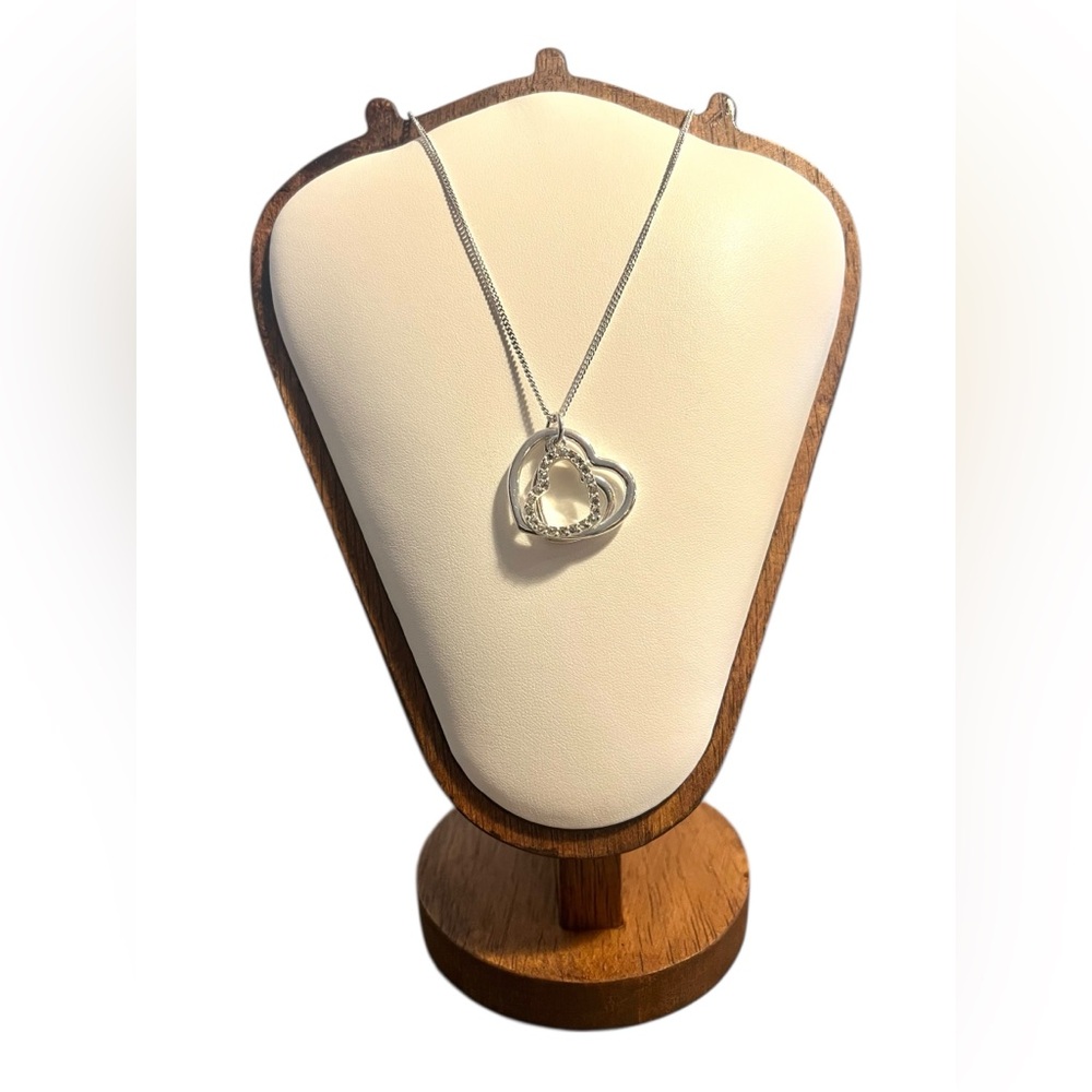 AVON Loving Moments Triple Heart Necklace – Silver Tone Rhinestone | 2011